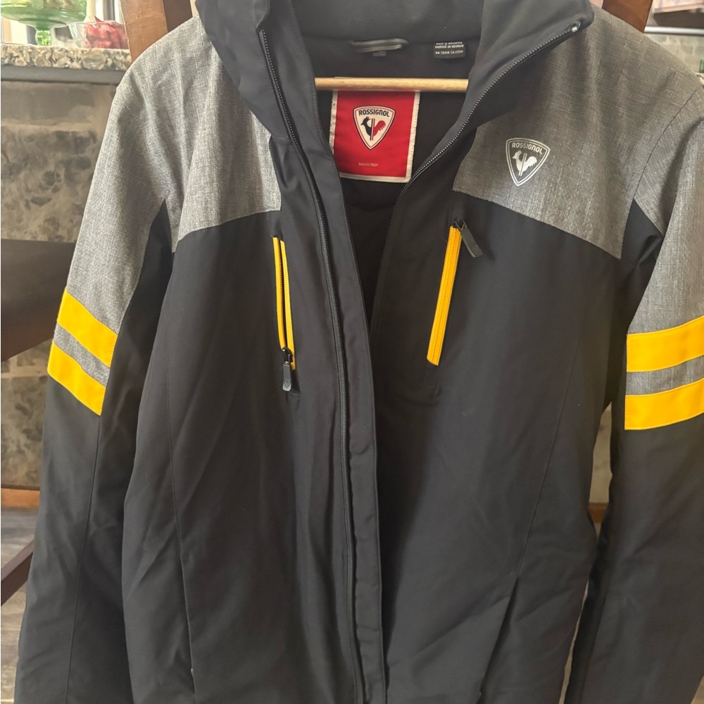 Rossignol Two-Tone Jacket with Yellow Zipper size 16 Ski Coat